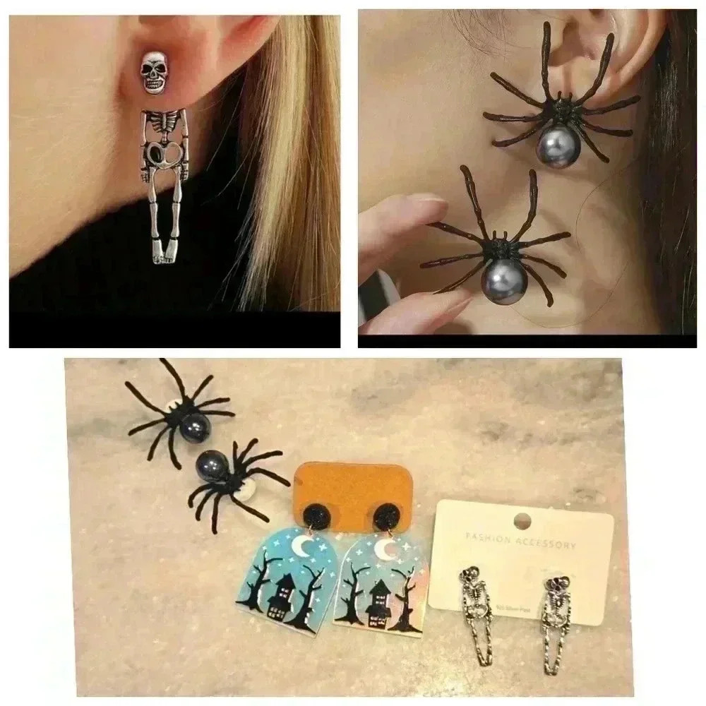 Halloween skeleton earrings